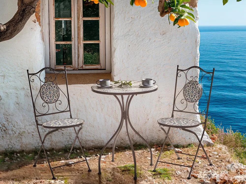 Bistro Set klappbar CHAPECO Metall Schwarz