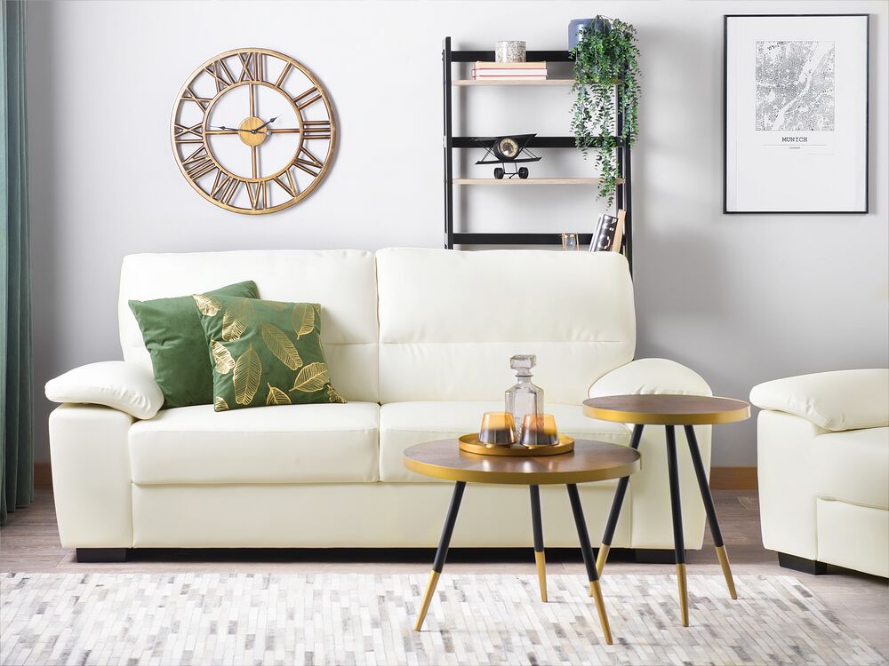 Sofa 3 Seater VOGAR Faux Leather Off-White
