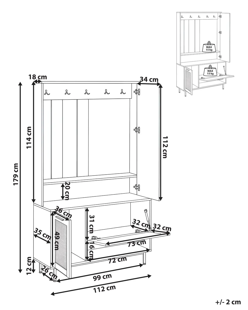Flur-Set MALENY Hellbraun_1074134