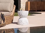 Miza za shranjevanje OCCHITO 36 cm 36 cm Beli marmor_1192803