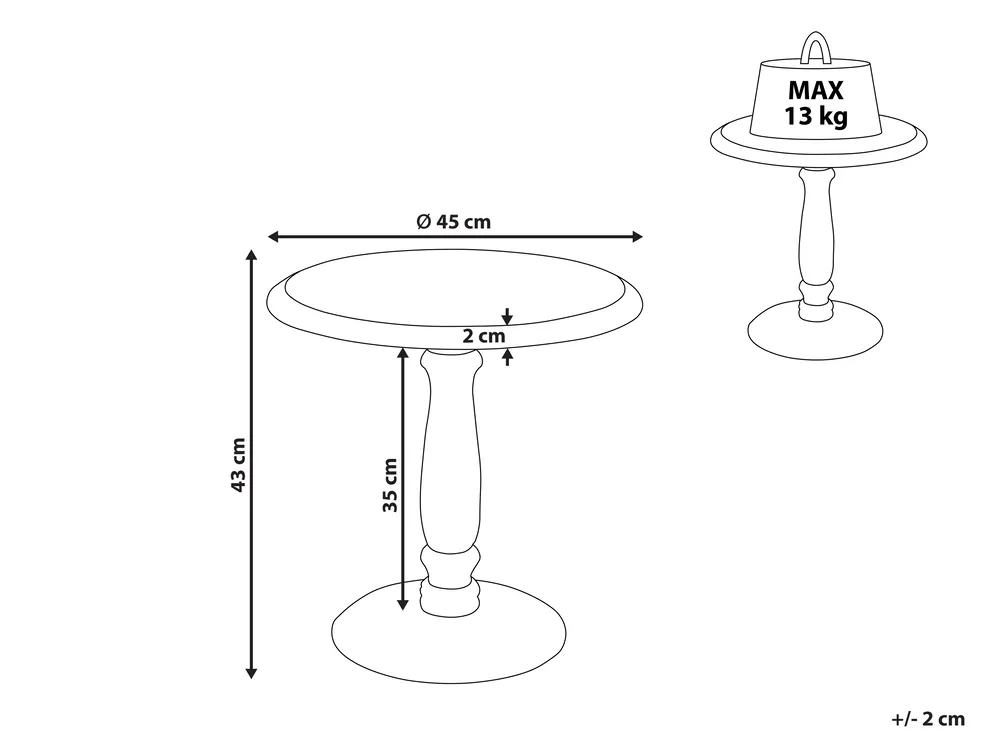 Beistelltisch JAMBIA Mangoholz Cremeweiß_857089