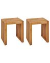 Gartenhocker 2er Set BELLANO Akazienholz Braun