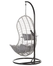 Hanging Chair with Stand PINETO PE Rattan Grey_763848