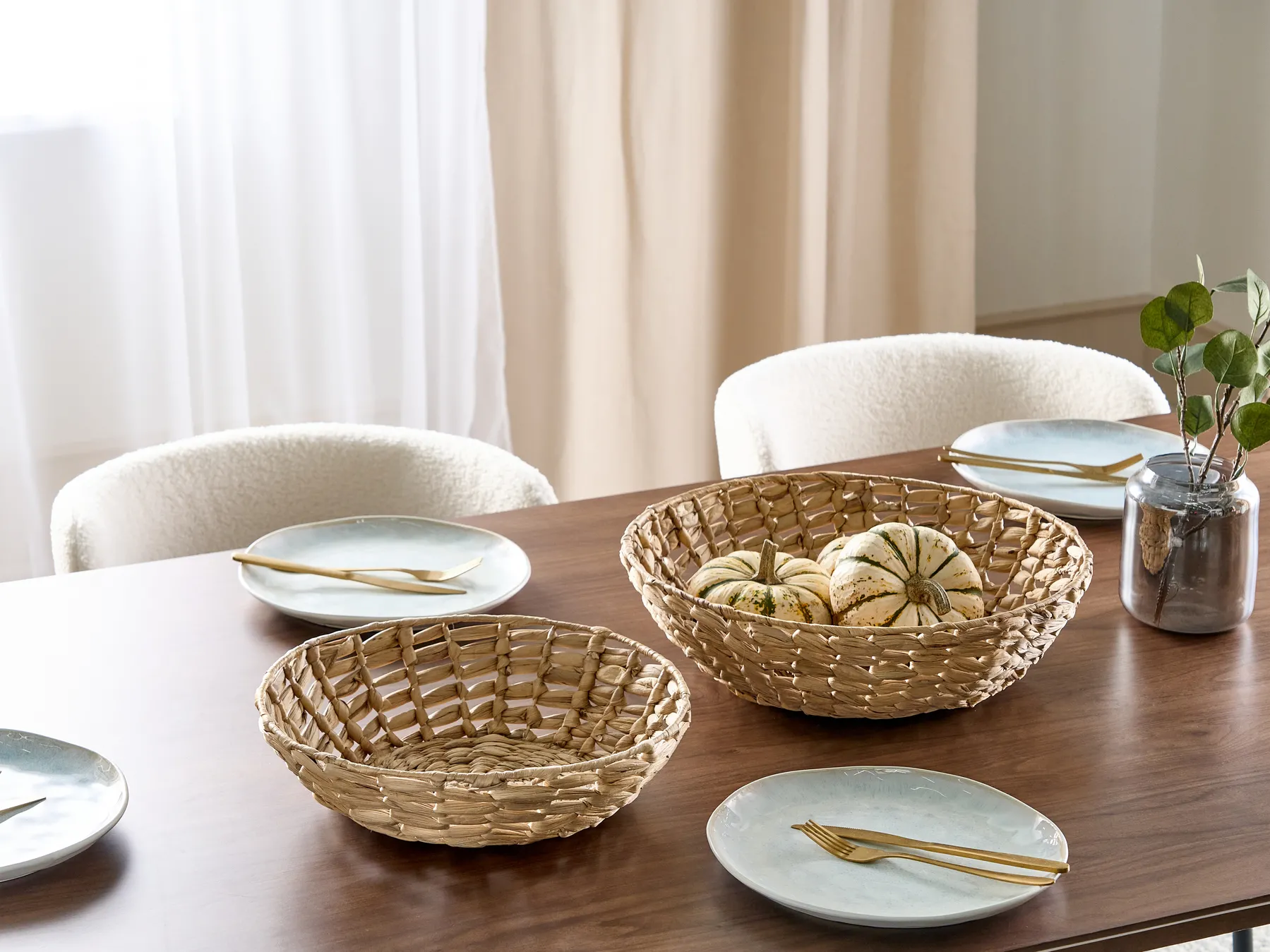 Dekoschalen 2er Set DALAT Geflecht Naturfarben_886504