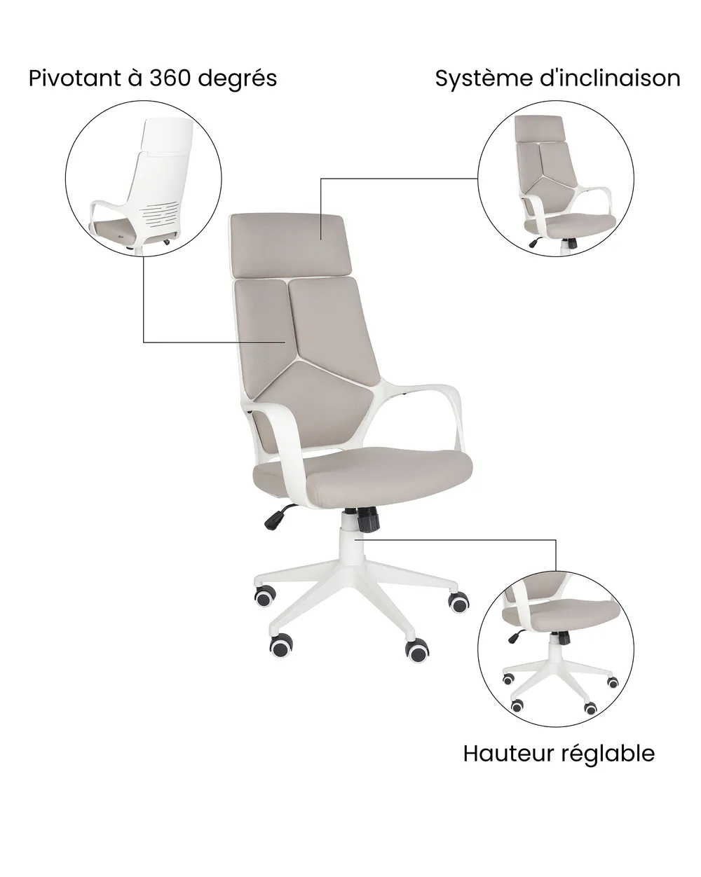 Chaise de bureau DELIGHT II Taupe_1074002