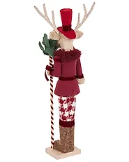 Set of 2 Figurines MATALA 61/64 cm Bear Reindeer Red_1156699