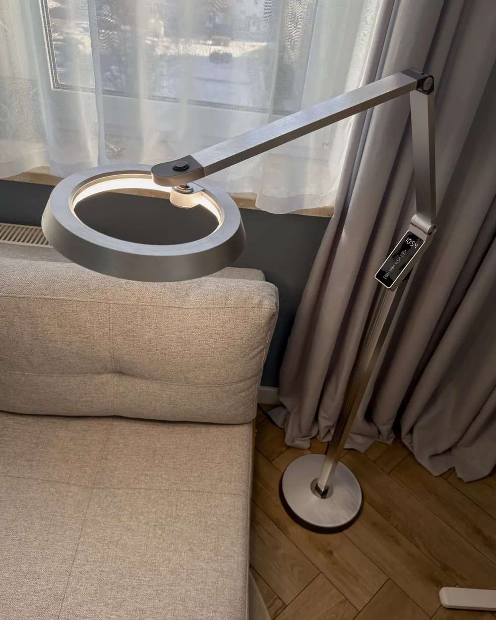 LED Stehlampe CARINA mit Dimmer Metall Silber_1056687