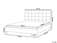 Waterbed Fabric LA ROCHELLE 140 x 200 cm (EU Double) Light Grey_844837