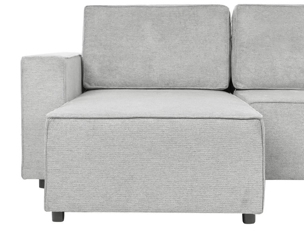 U-Shape Sofa Bed 4 Seater VATNE with Storage Fabric Grey_950578