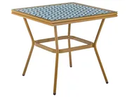Gartenmöbel Set 4-Sitzer CASPRI Polyrattan Blau / Weiß_1090692