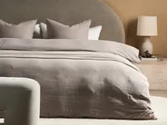 Bettwäsche-Set SUMNER 220 x 240 cm Baumwollmusselin Taupe_1060169