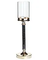 Kerzenständer ABBEVILLE 48 cm Glas Schwarz