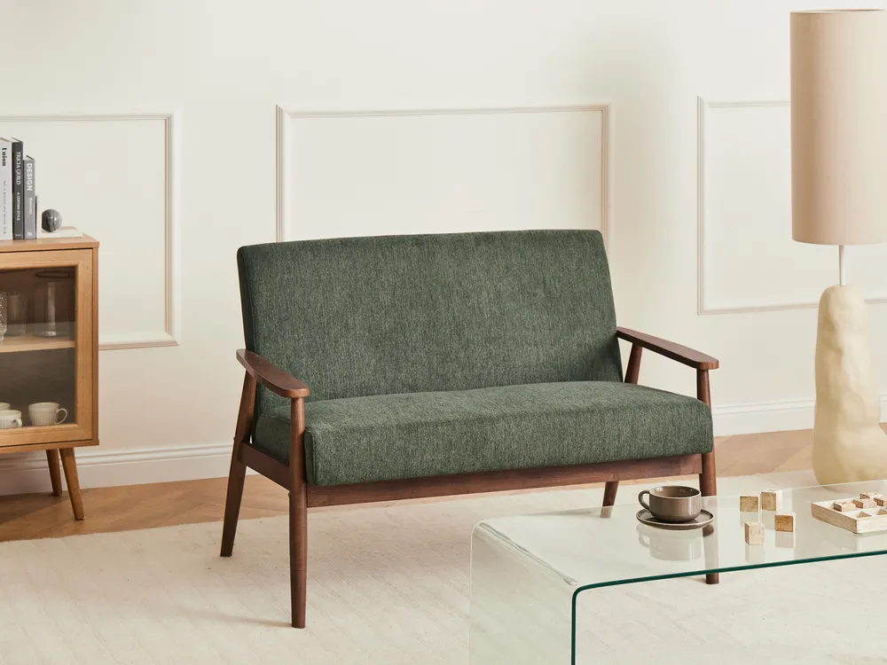 Sofa Set 6-Sitzer ESRUM Stoff Dunkelbraun / Grün_1022991