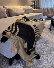 Blanket THAPREK Fabric 130 x 170 cm Beige_955897