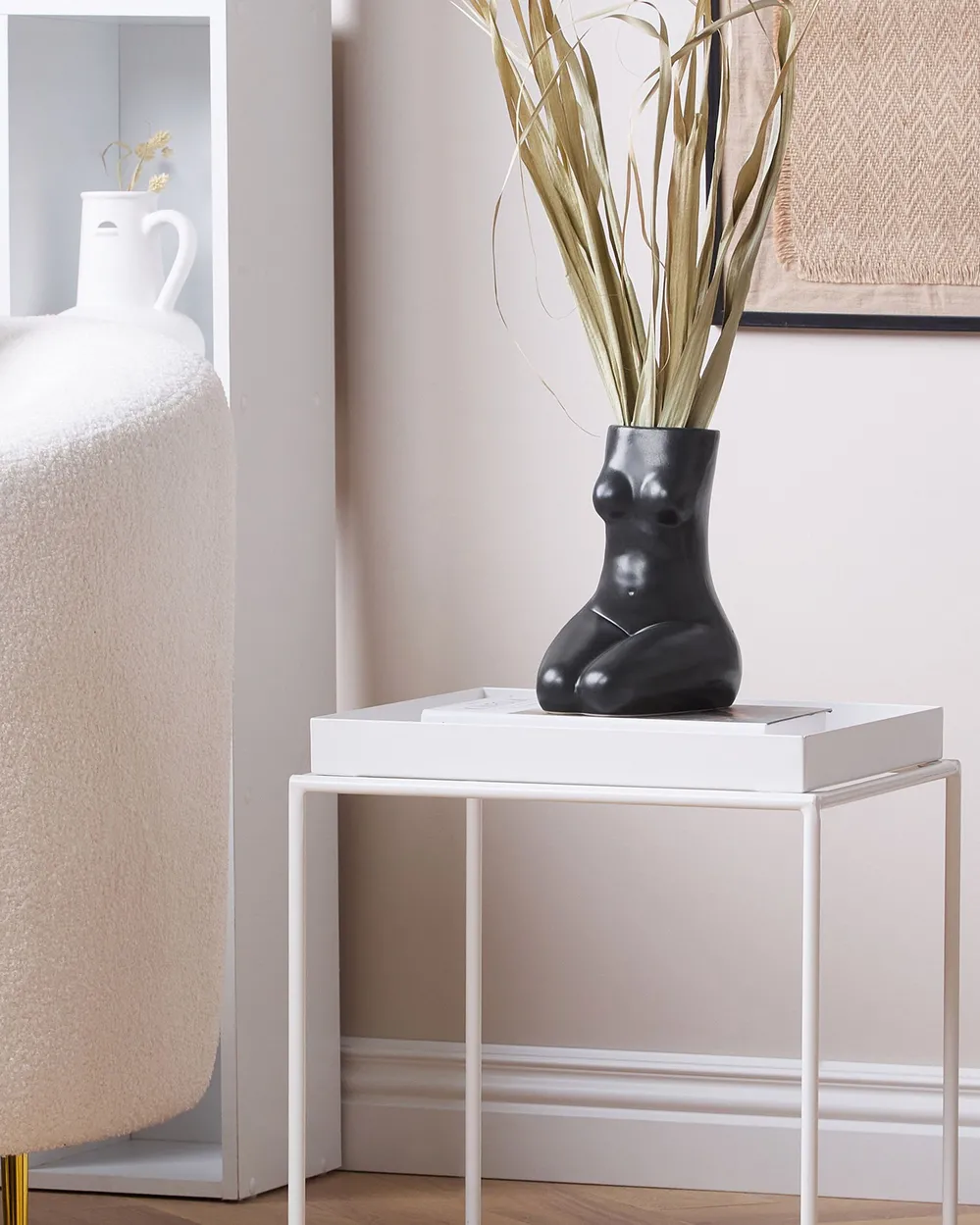Blumenvase PYRGOS 22 cm Keramik Schwarz_1078717