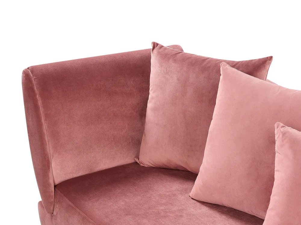 Beliani Right Hand Velvet Chaise Lounge With Storage Pink Meri Ii | Robert Dyas - View #11