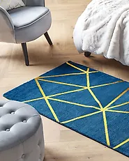 Rug HAVZA Blue 80 x 150 cm Viscose_1179412