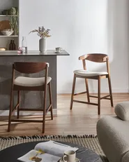Set mit 2 Barstühlen LILLY Braun / Beige_1060250