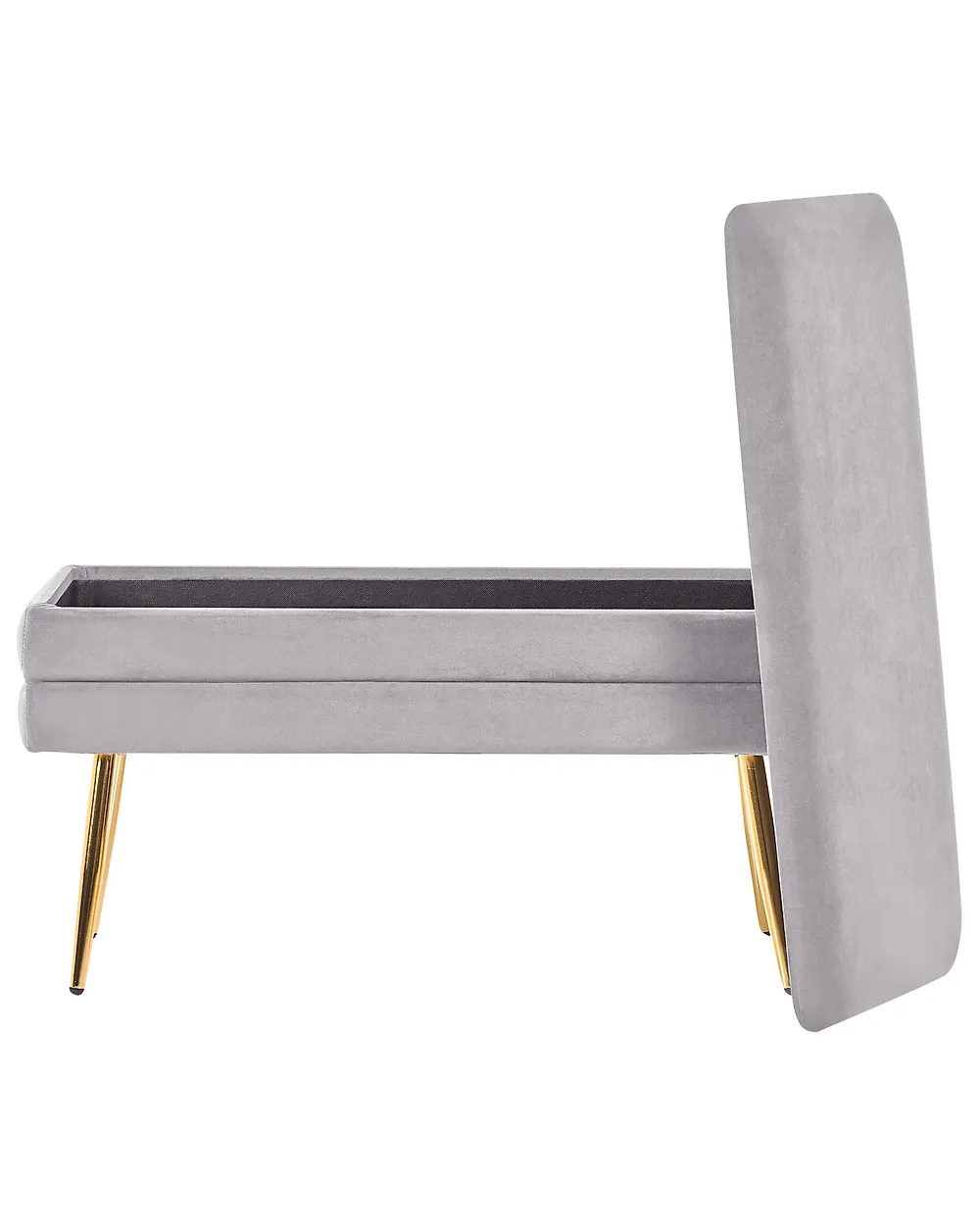 Banc de rangement rembourré DURHAM Velours Gris_1194808