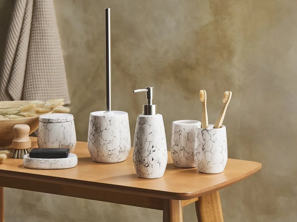 Badaccessoires Set 6-teilig CALLELA Keramik Weiß
