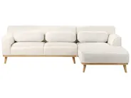 Ecksofa 3-Sitzer SIMOS Bouclé Weiß linksseitig_927949