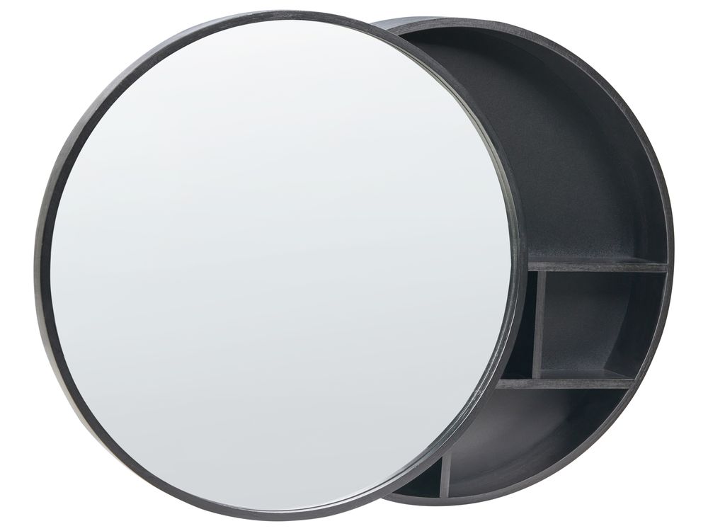 Badkamer wandkast met spiegel UCAYALI 50 cm 50 cm zwart