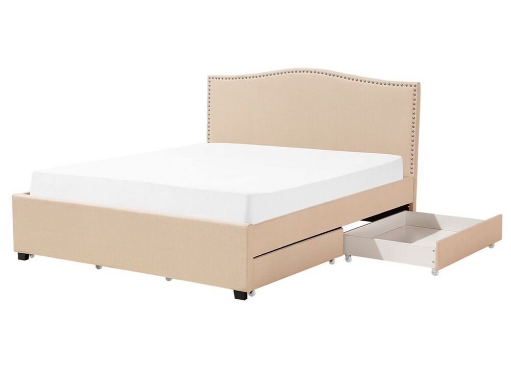Krevet s ladicama MONTPELLIER bež 160 x 200 cm