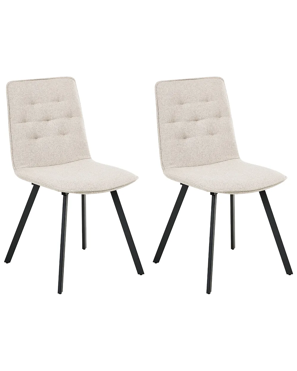 Set of 2 Dining Chairs CARVER Fabric Beige_1188091