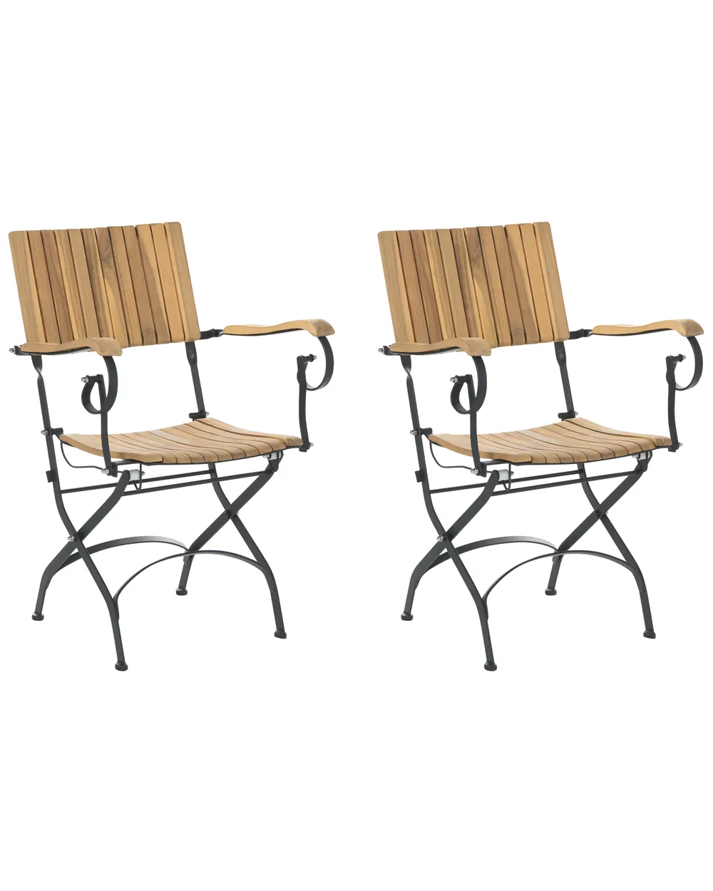 Gartenstuhl 2er Set LASCARI Akazienholz Hellbraun