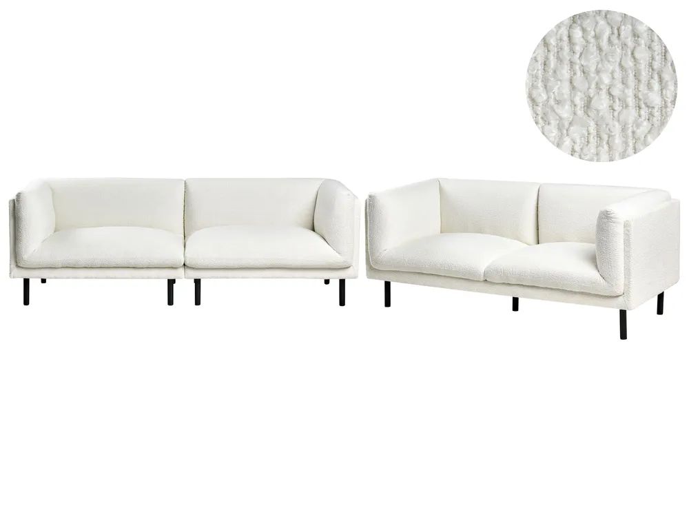 Sofa Set 5-Sitzer VORGOD Bouclé Cremeweiß