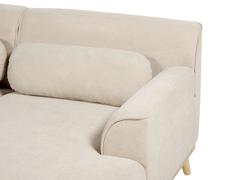 Ecksofa 3-Sitzer SIMOS Cord Hellbeige linksseitig_891025