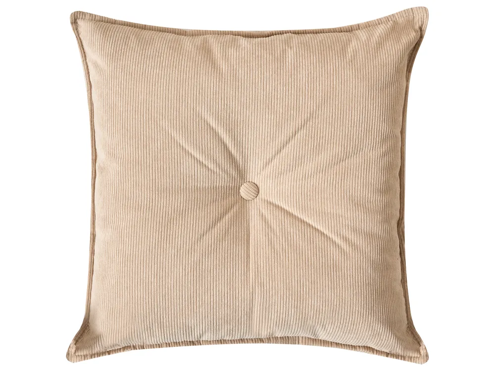 Corner Sofa 3 Seater DOLVA Corduroy Beige Left Hand_985901