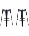 Set of 2 Bar Stools CABRILLO Metal Black
