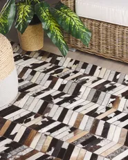 Rug AKYELE Brown 160 x 230 cm Leather_780765