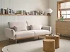 Schlafsofa 3-Sitzer EINA Samtstoff Hellbeige