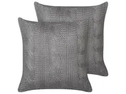 Set of 2 Decorative Cushions CONSTYLIS 45 x 45 cm Cotton Dark Grey Solid_914024