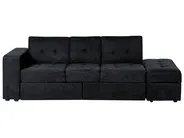 Schlafsofa 3-Sitzer FALSTER mit Stauraum Stoff Schwarz_878866
