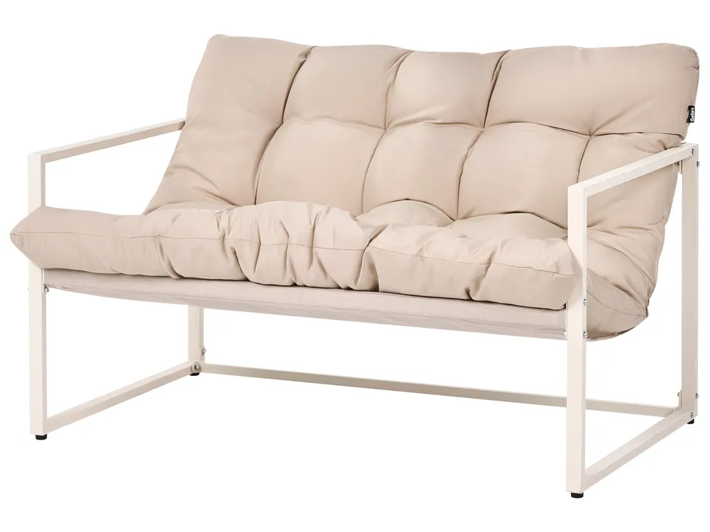 Lounge Set mit Tisch 4-Sitzer GARDA Metall Beige_1021300