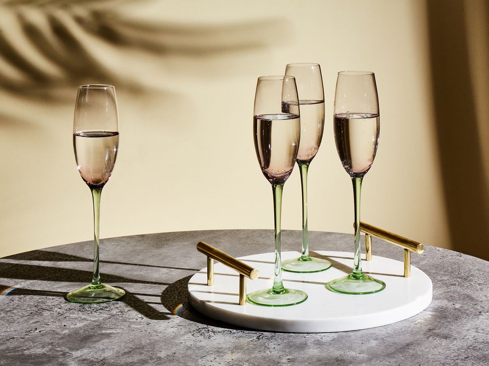 Set van 4 champagneglazen DIOPSIDE 200 ml Roze