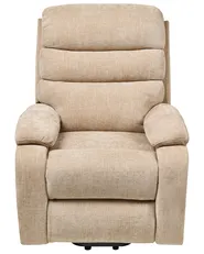 Electric Recliner Chair RISE with Footrest Fabric Beige_938735
