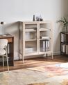 Buffet avec vitrine en verre LERRYN 90 cm Métal Beige