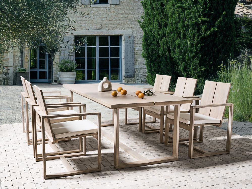 Garden Dining Table AZZANELLO 230 cm 100 cm Acacia Wood Light Brown