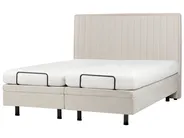 Adjustable Bed Fabric DUKE II 160 x 200 cm (EU King Size) Light Beige_910546