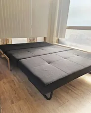 Schlafsofa 2-Sitzer EDLAND Stoff Schwarz_1016874