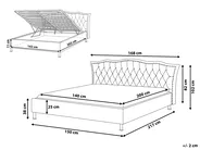 Bett mit Stauraum METZ Samtstoff Dunkelgrau 140 x 200 cm_779242