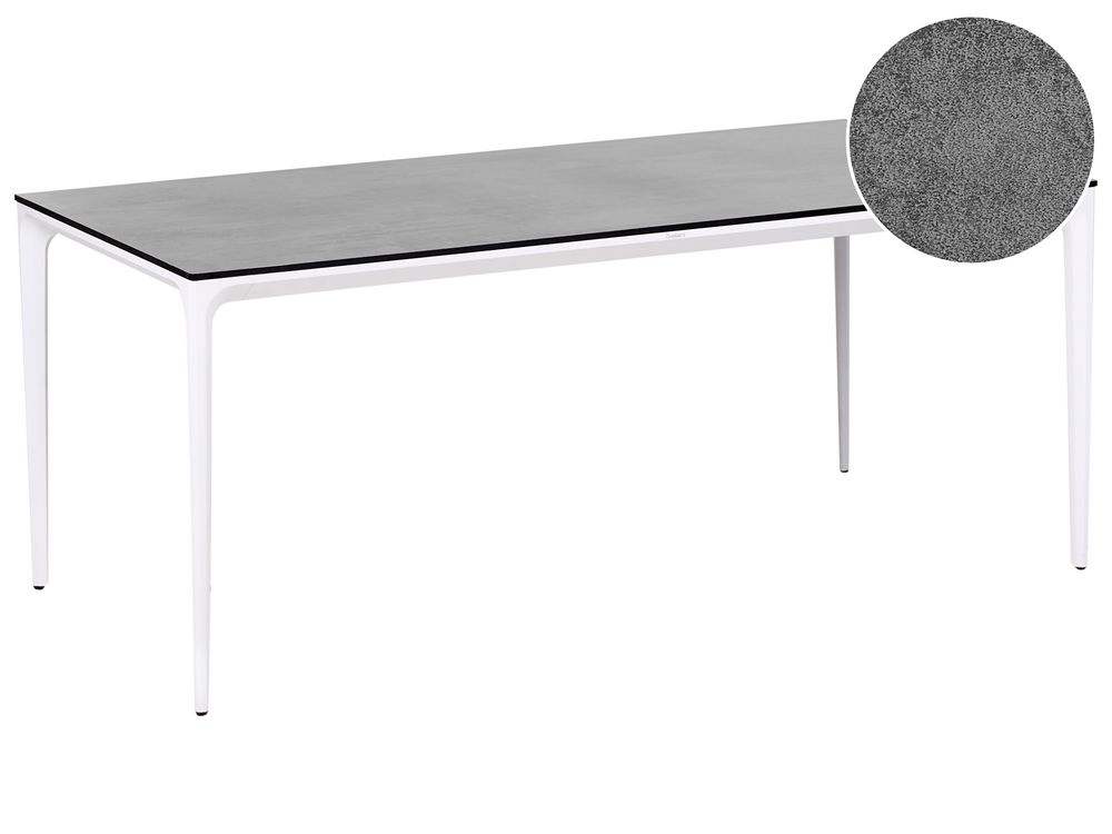 Gartentisch SOVARETO 180 cm 90 cm Steinoptik Dunkelgrau