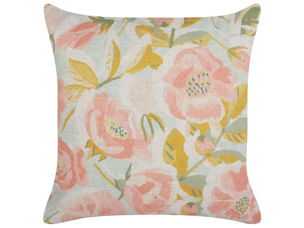 Sierkussen ZAHRIYE 45 x 45 cm Roze bloempatroon