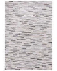 Rug AHILLI Grey 140 x 200 cm Leather_688984