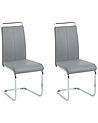 Set of 2 Dining Chairs GREEDIN Faux Leather Grey
