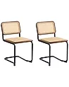 Esszimmerstuhl 2er Set CORDOVA Rattan Braun